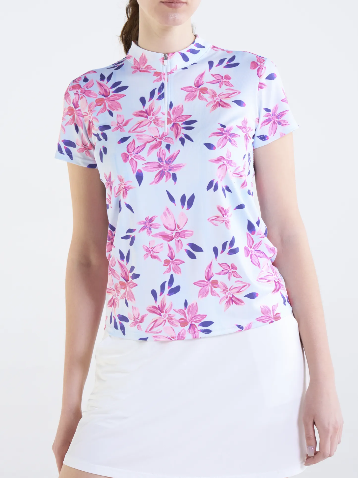 Cherryswing Women's Springtime Garden Golf Short Sleeve Polo Shirt