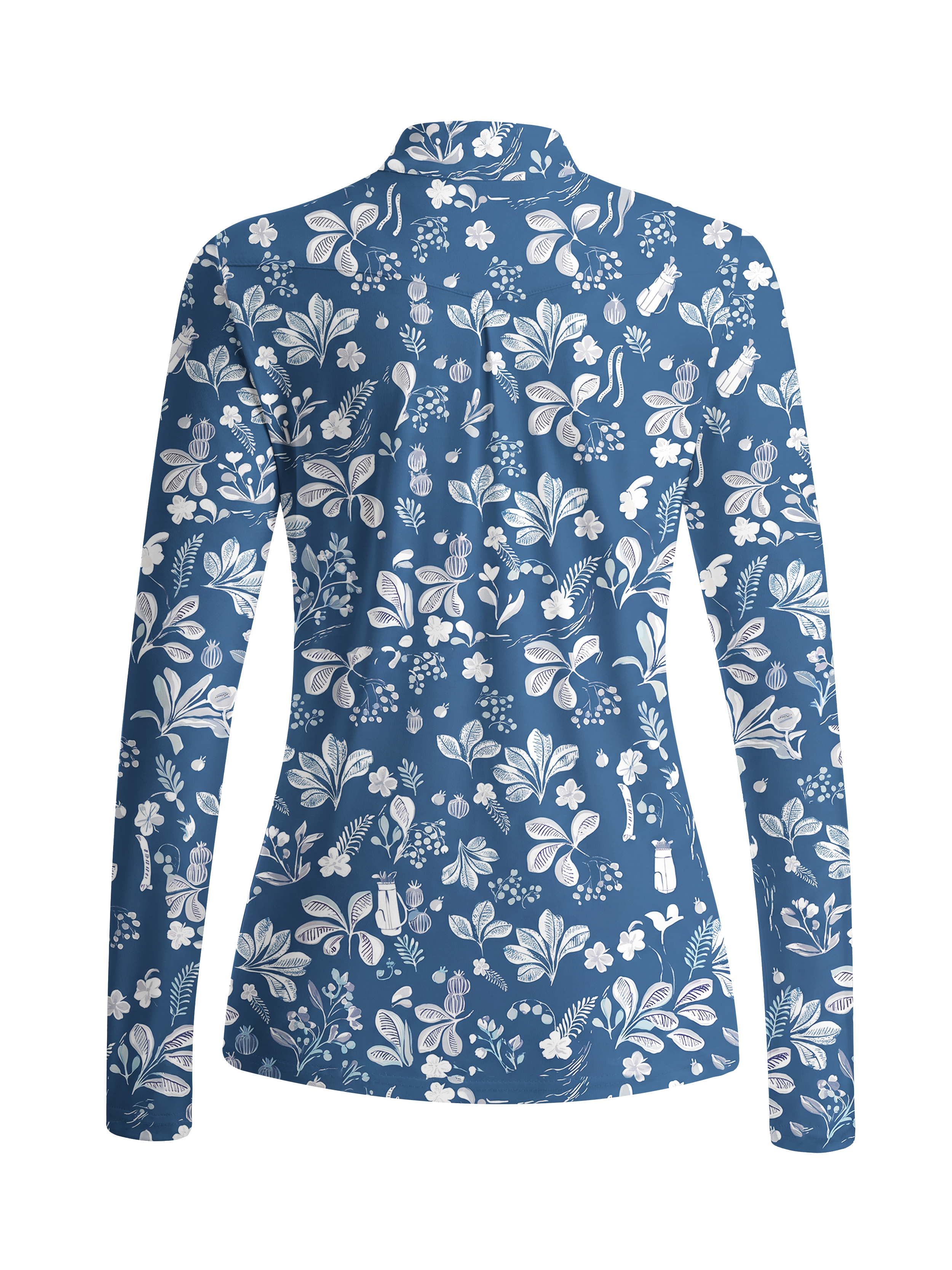 Cherryswing Women's Botanical Floral Long Sleeve Golf Shirt