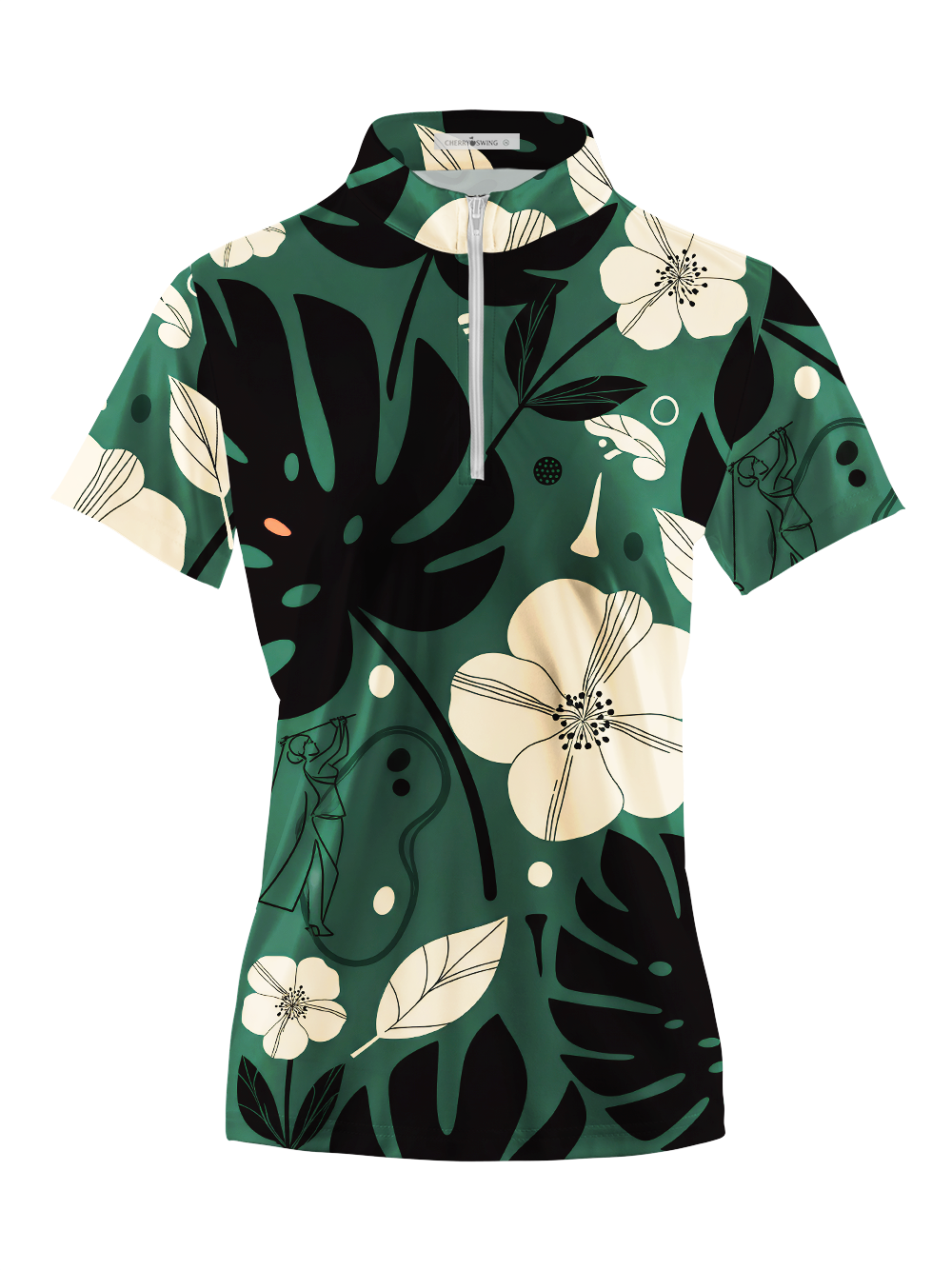 Cherryswing Women's Botanical Fairway Short Sleeve Golf Shirt