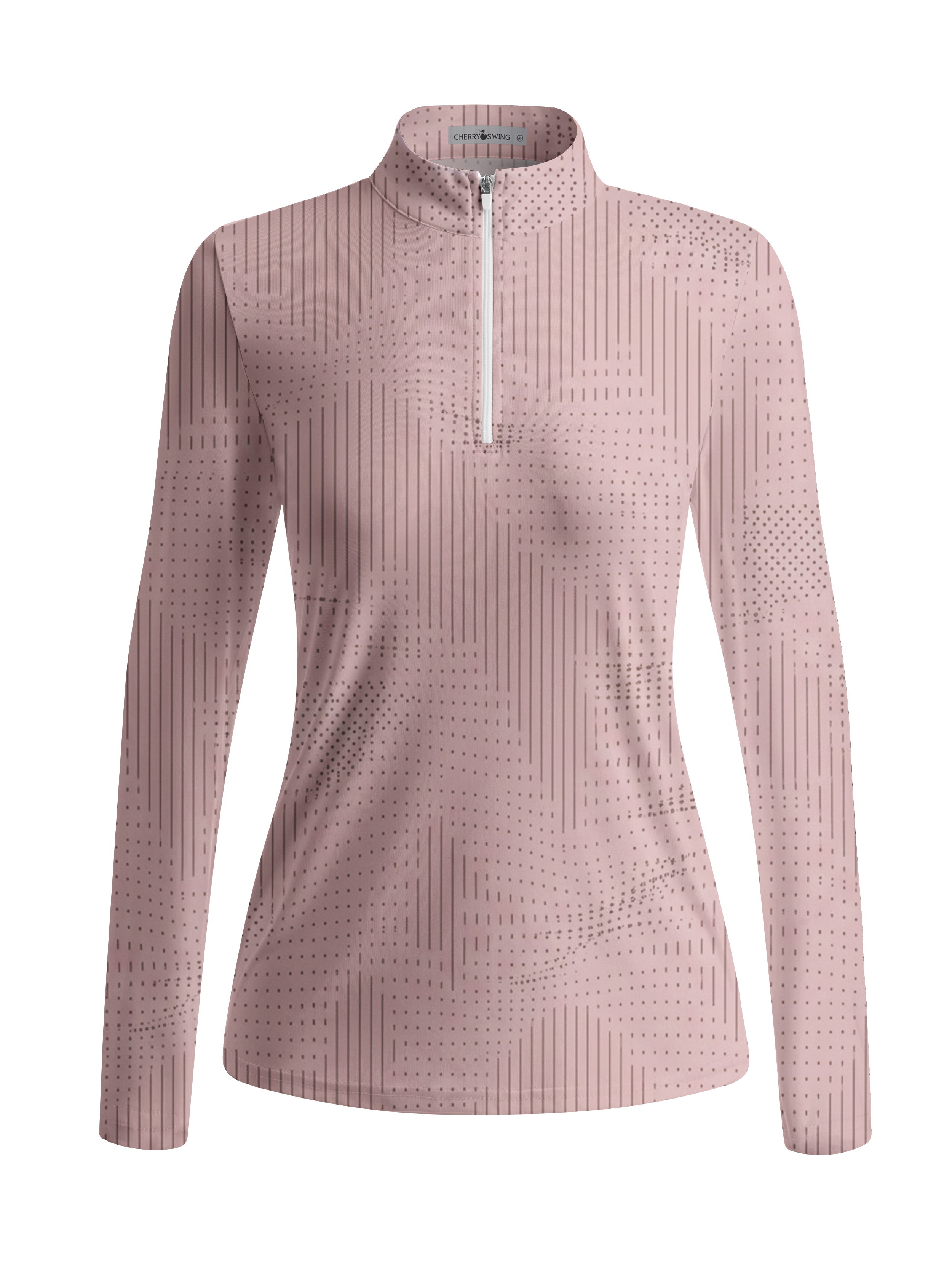 Cherryswing Women's Gradient Color FlowersLong Sleeve Golf Polo