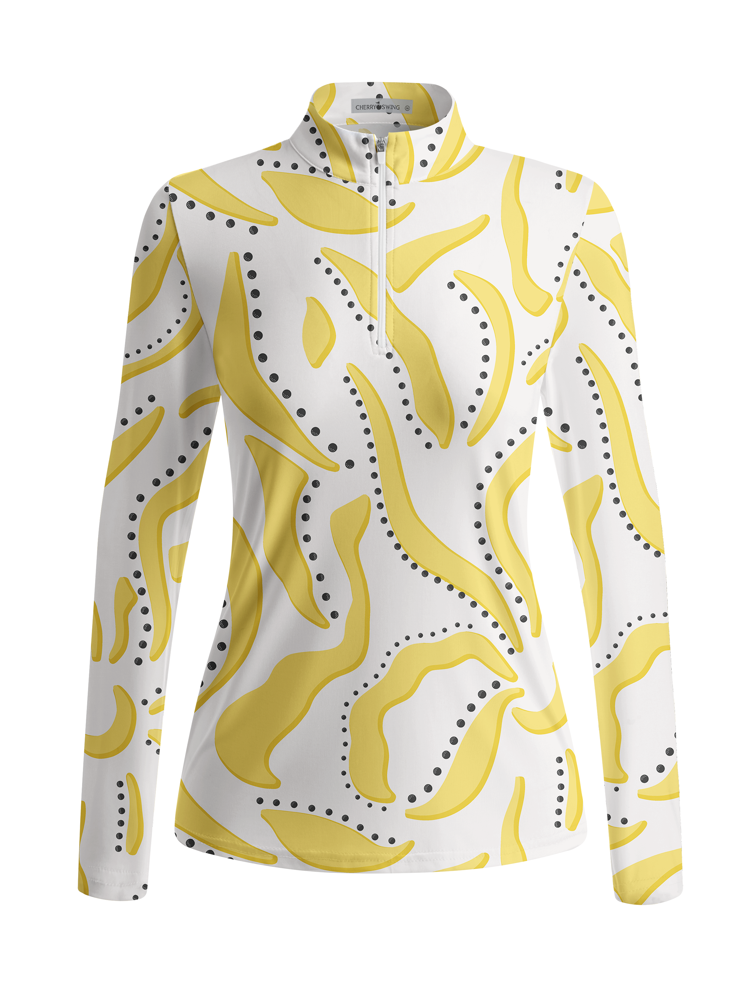 Cherryswing Women's Abstract Leaf Long Sleeve Golf Shirt