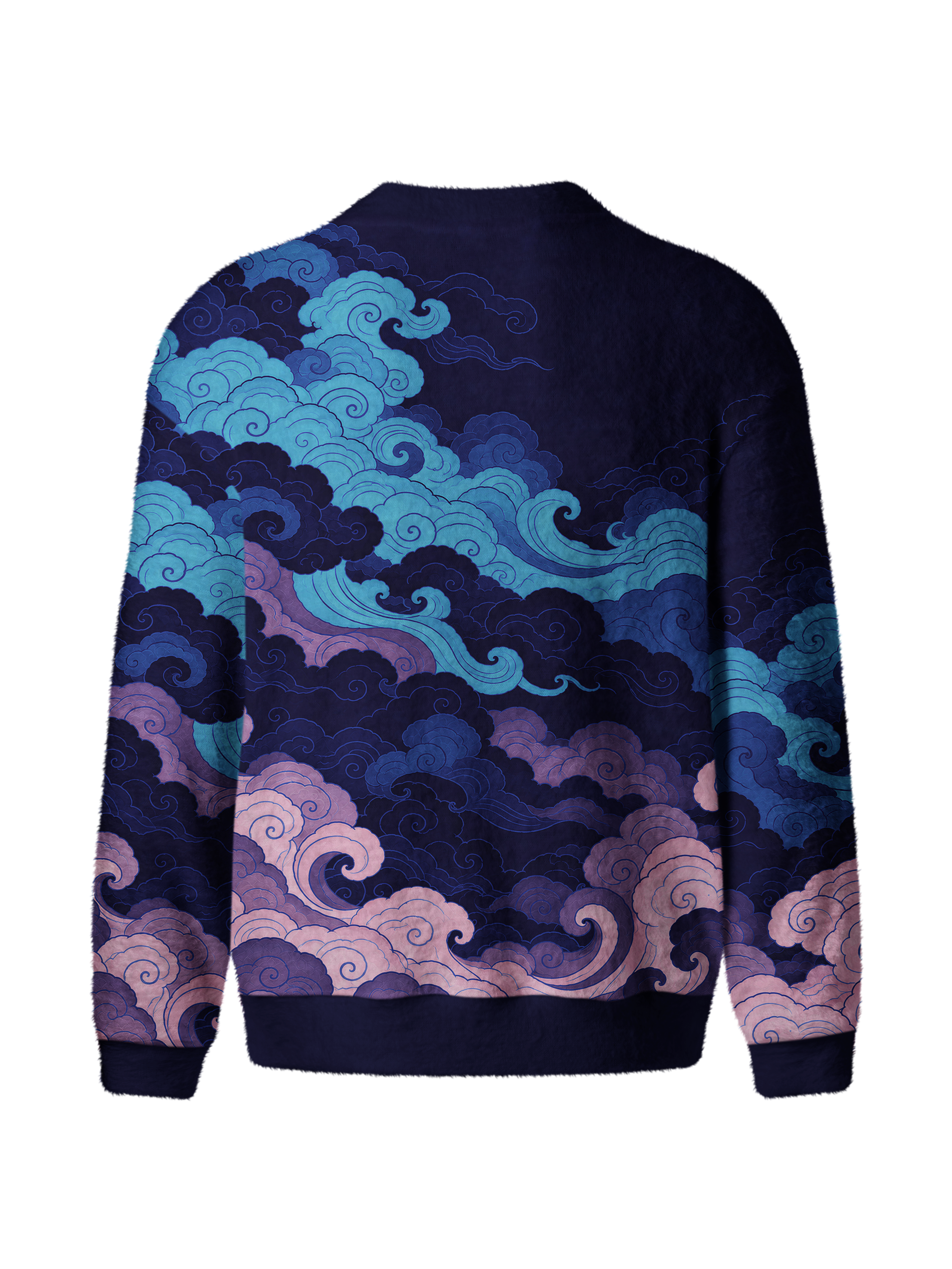 Cherryswing FAuspicious Clouds Gradient Men's Cardigan Knit Sweaters\