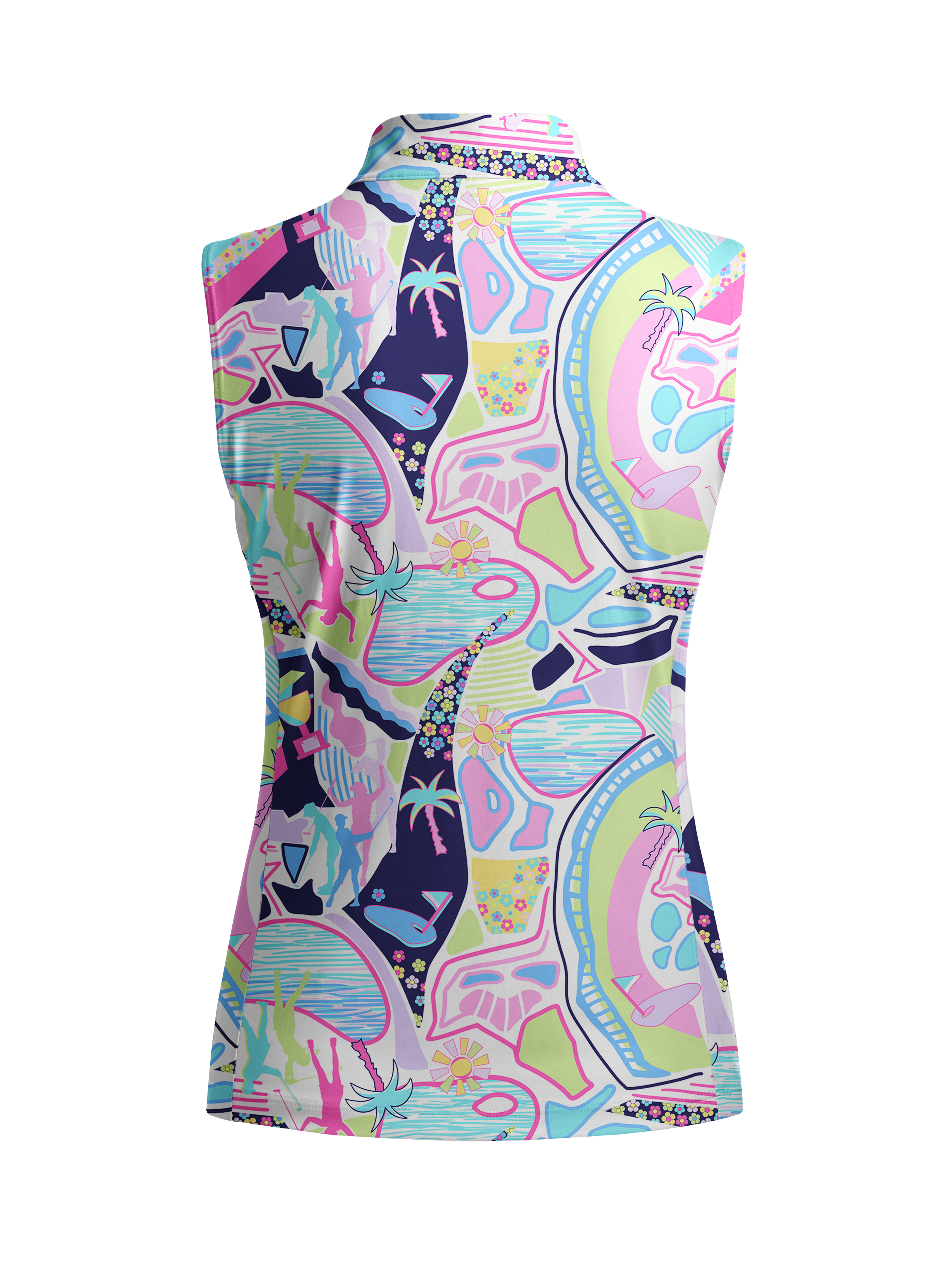 Cherryswing Women's Vivid Pattern Sleeveless Golf Shirt