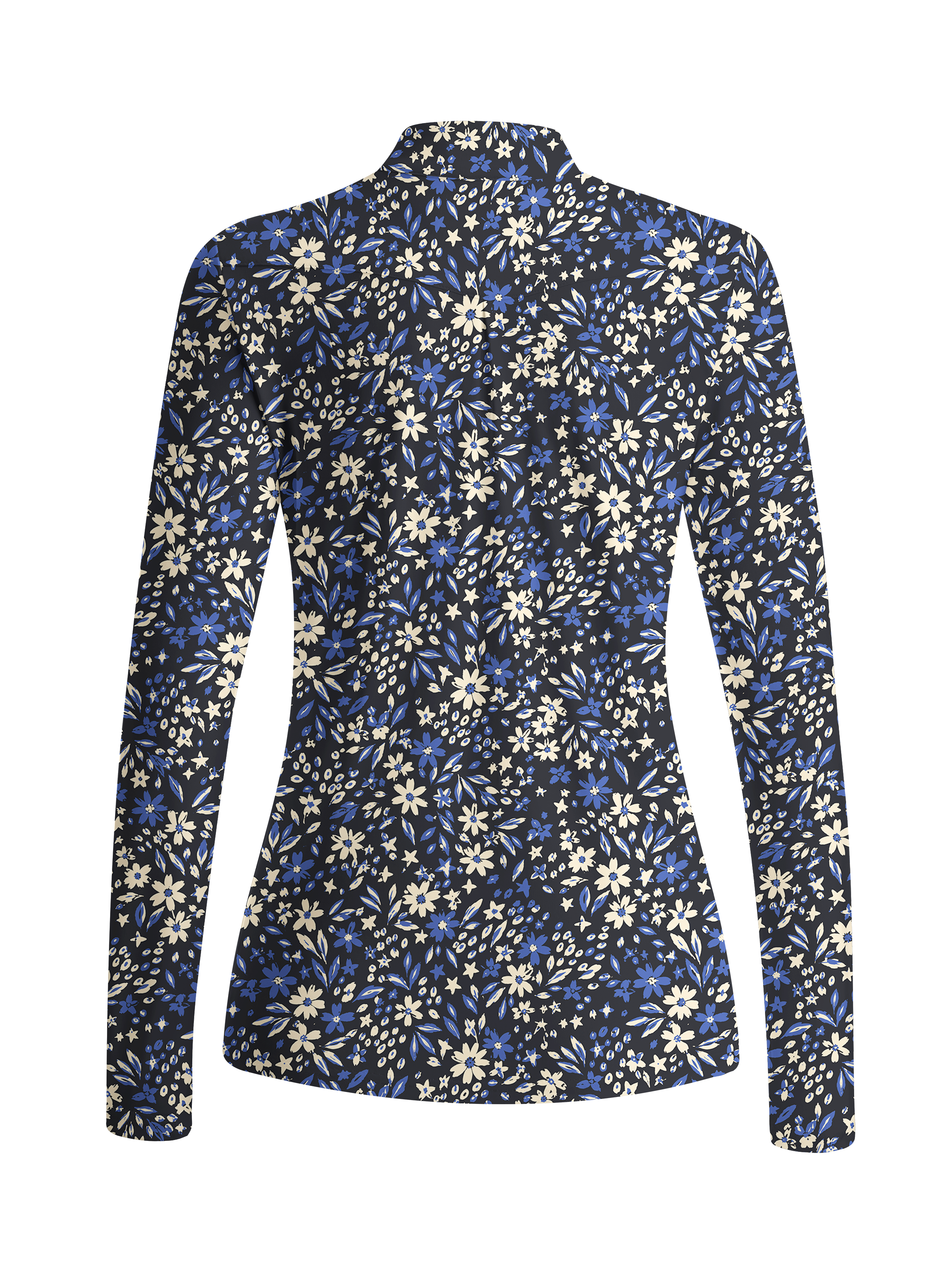 Cherryswing Women's Elegant Starry Wildflower Long Sleeve Golf Shirt
