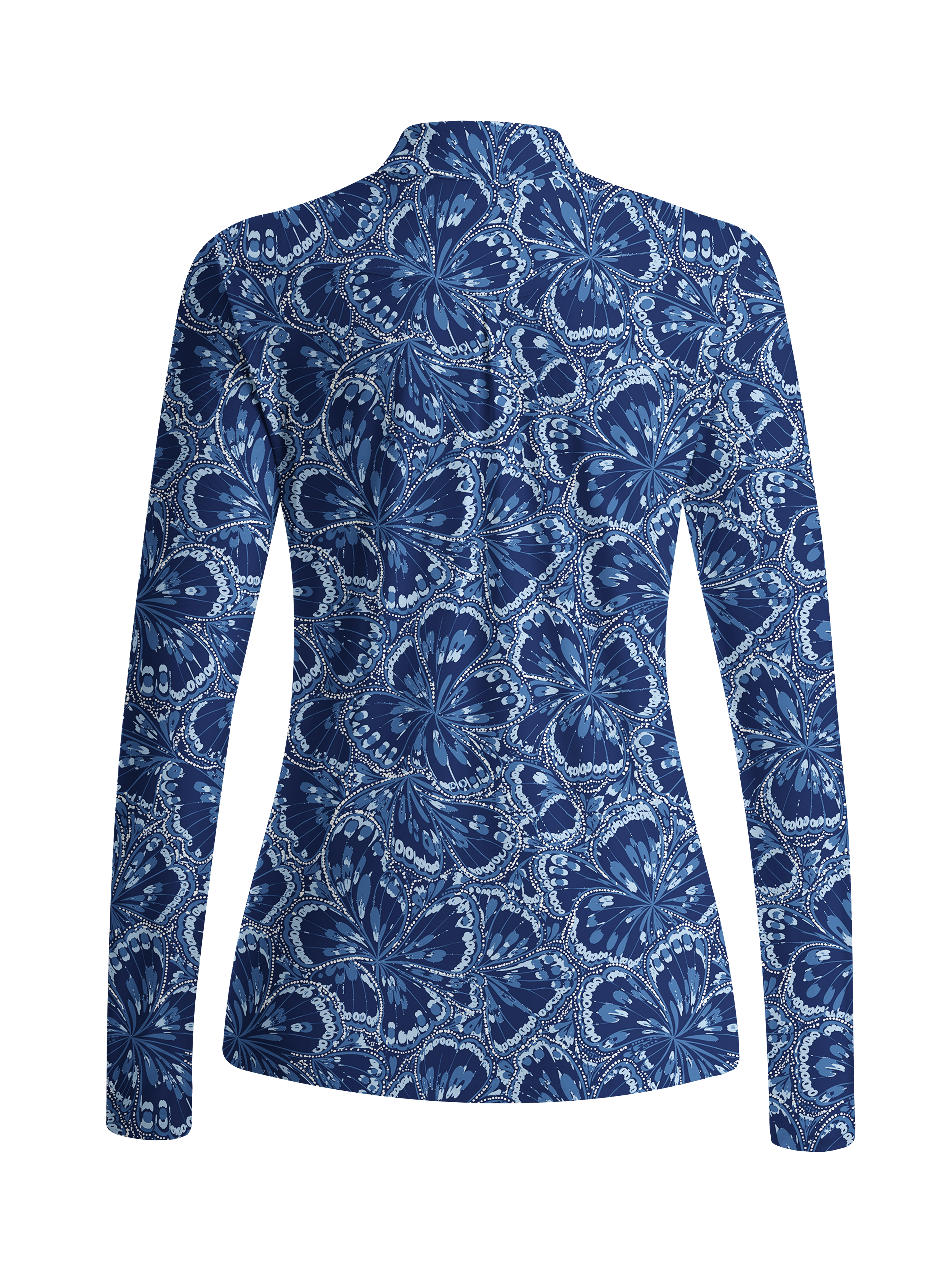 Cherryswing Women's Butterfly Pattern Long Sleeve Golf Shirt