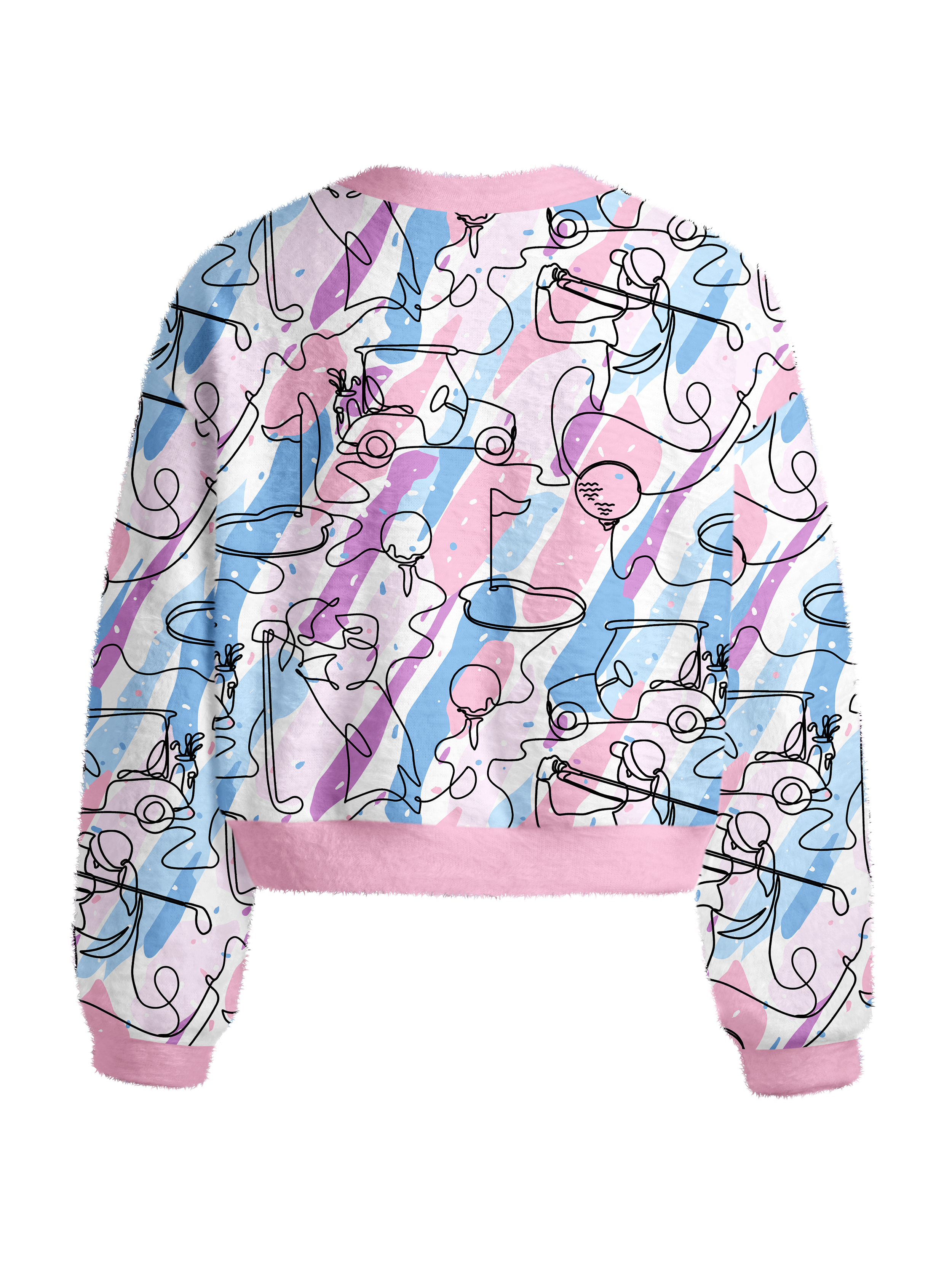 Cherryswing Women's Party in Course Golf Fuzzy Knit Golf Sweater