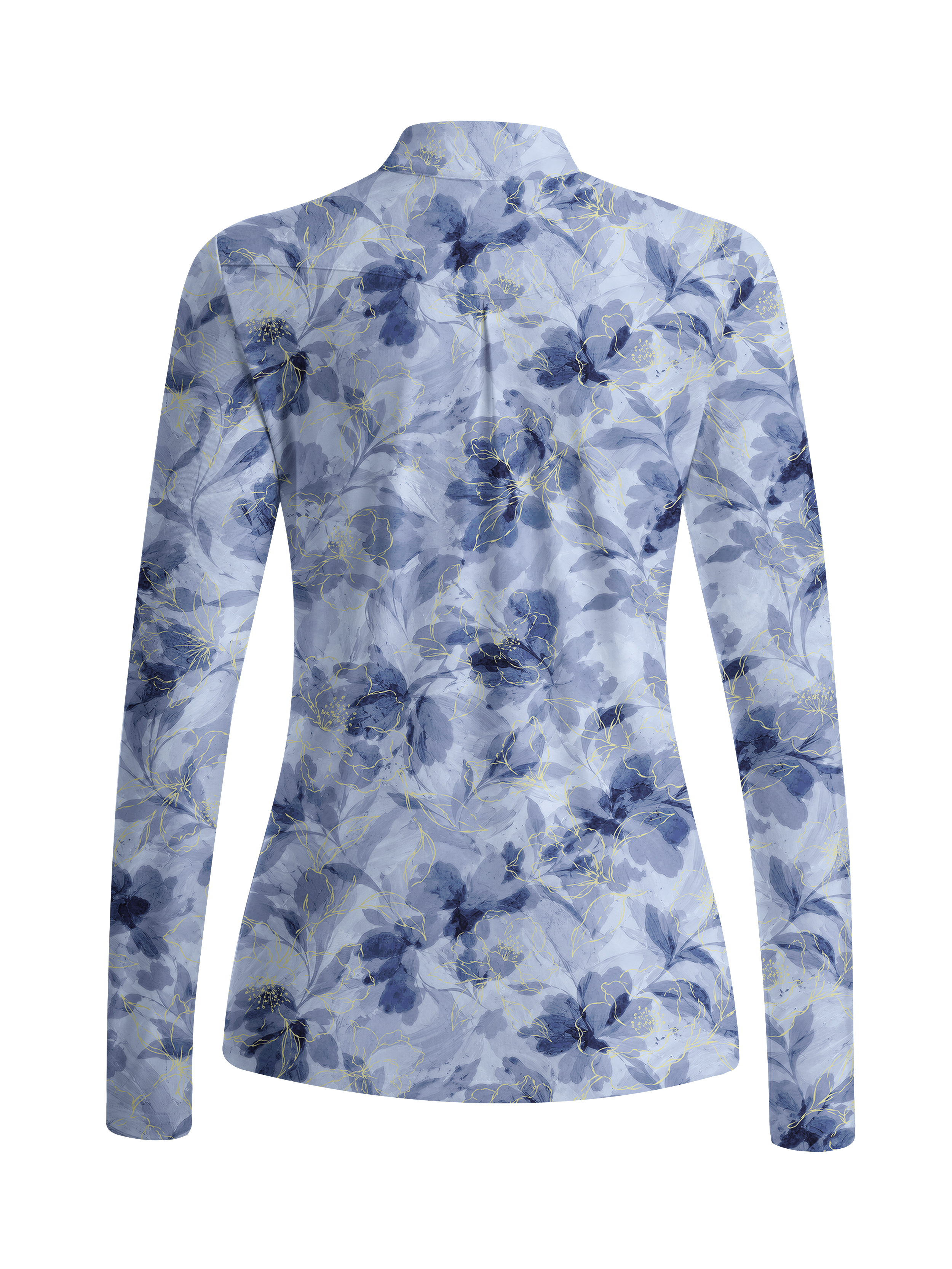 Cherryswing Women's Botanical Floral Pattern Long Sleeve Golf Shirt