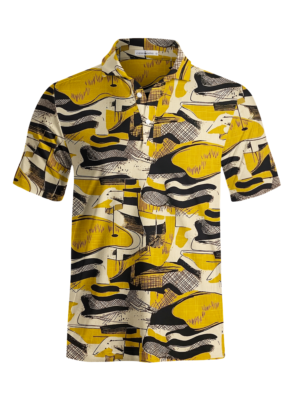 Cherryswing Abstract Golf Course Men's Polo Shirt
