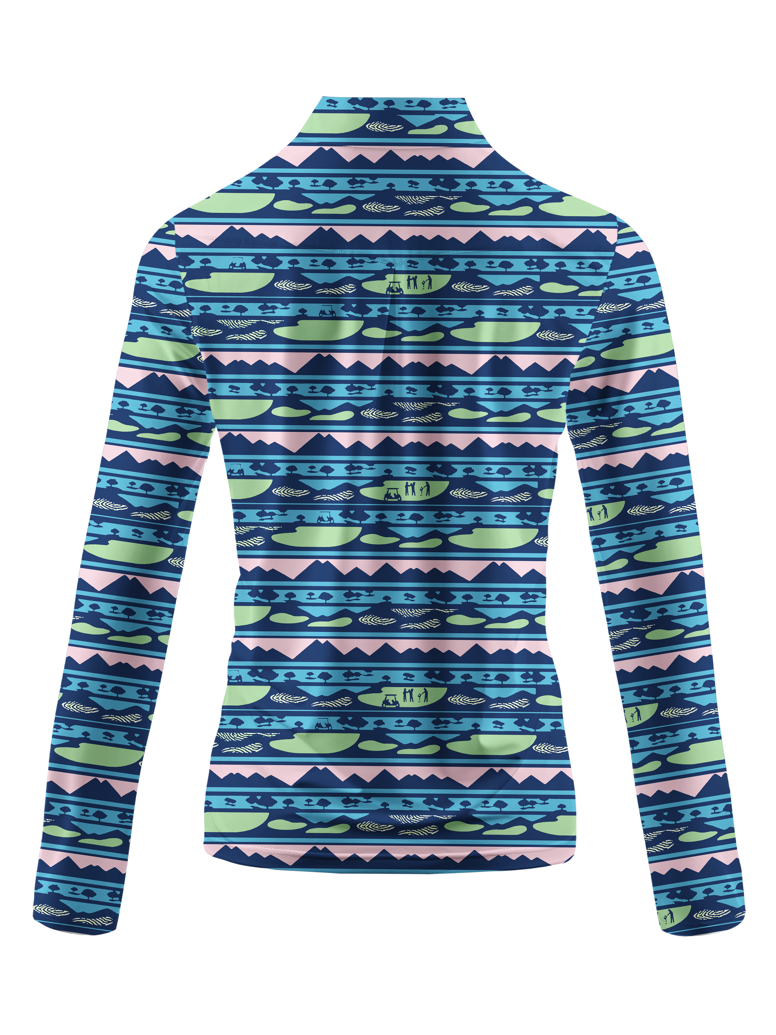 Cherryswing Women's Fairway Horizon Print Long Sleeve Golf Shirt