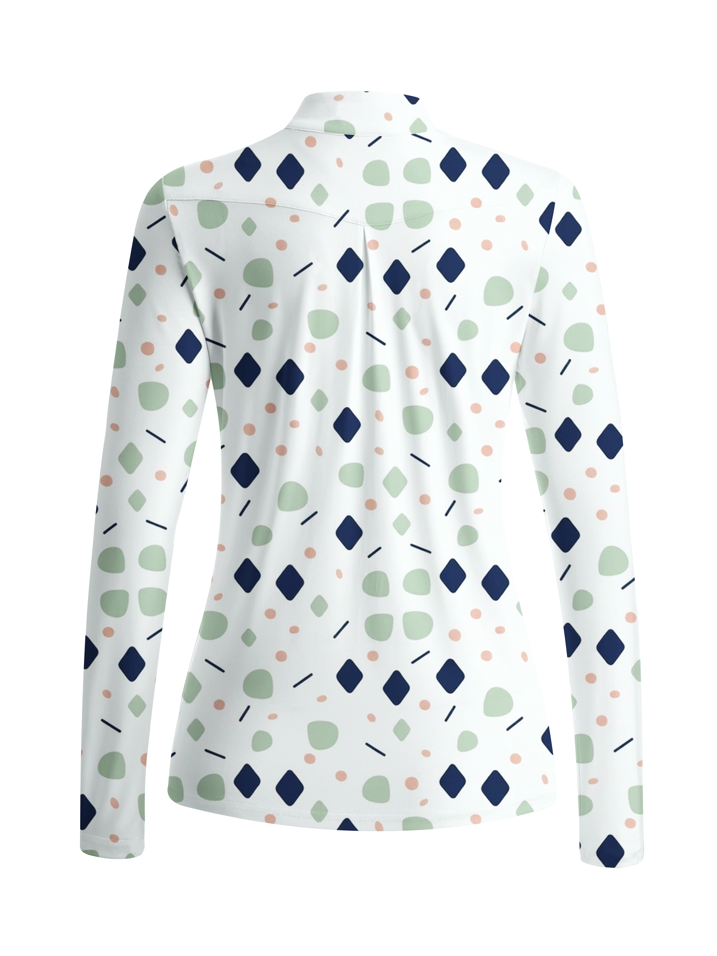 Cherryswing Women's Geometric Confetti Long Sleeve Golf Shirt