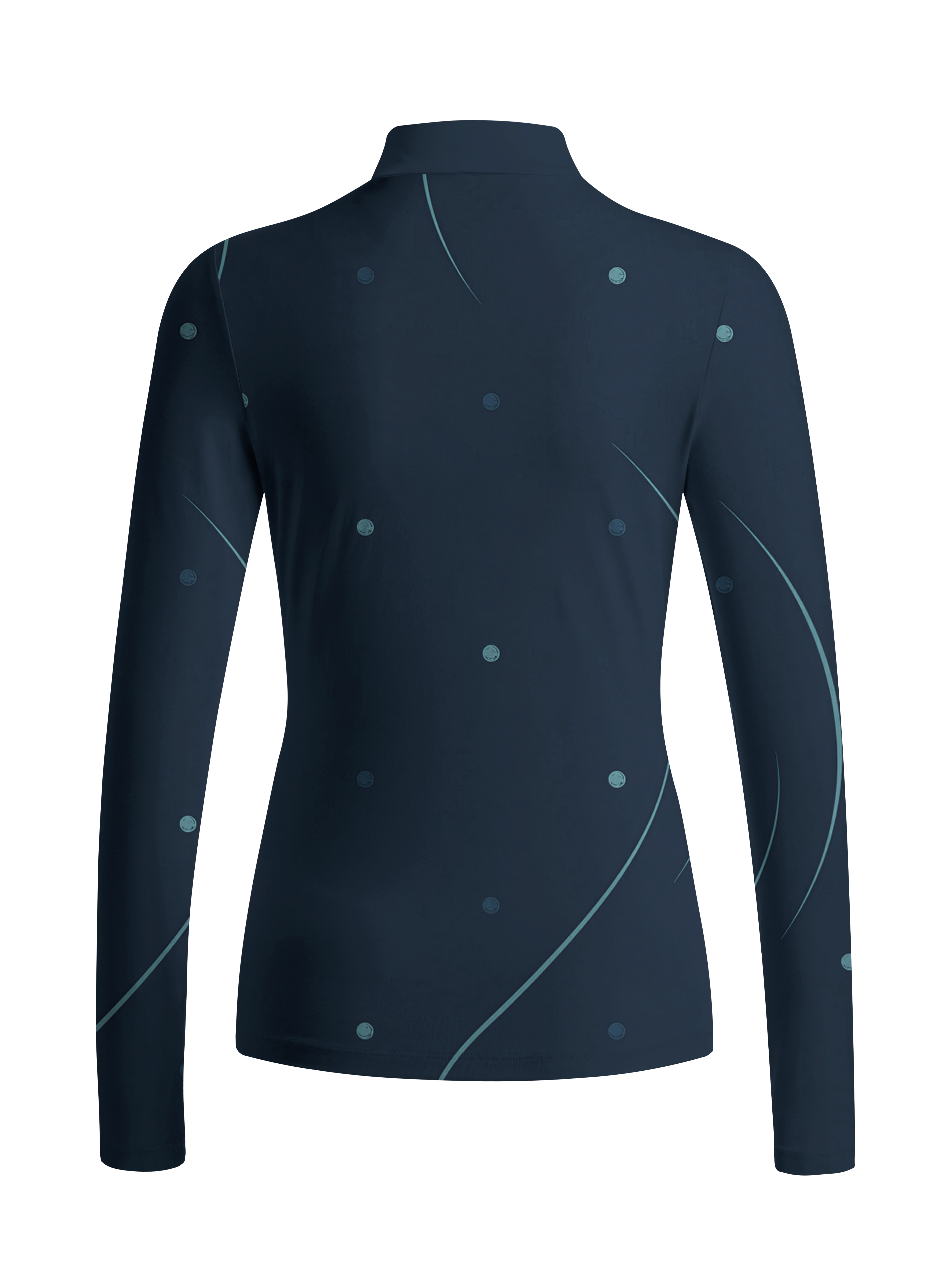 Cherryswing Women's Nebula Dot Line Long Sleeve Roll Neck Top