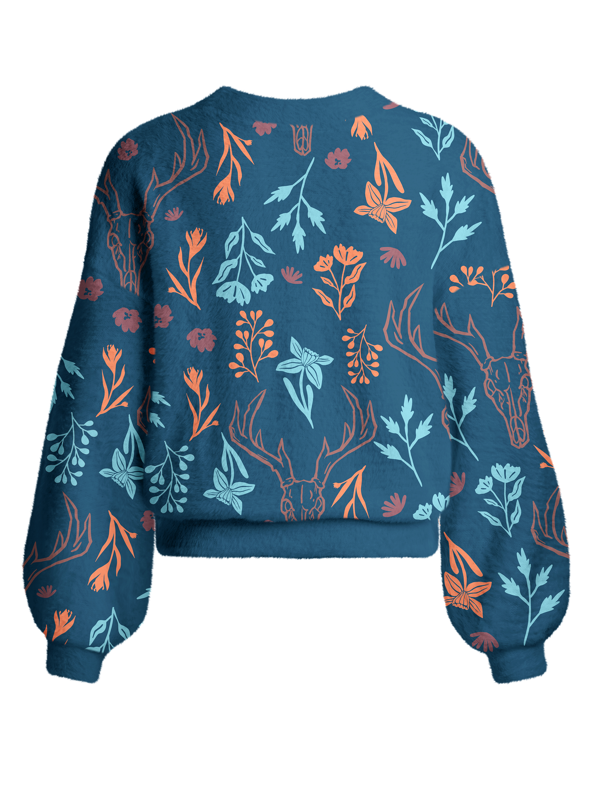 Cherryswing Women's Antler Meadow Fuzzy Knit Golf Cardigan