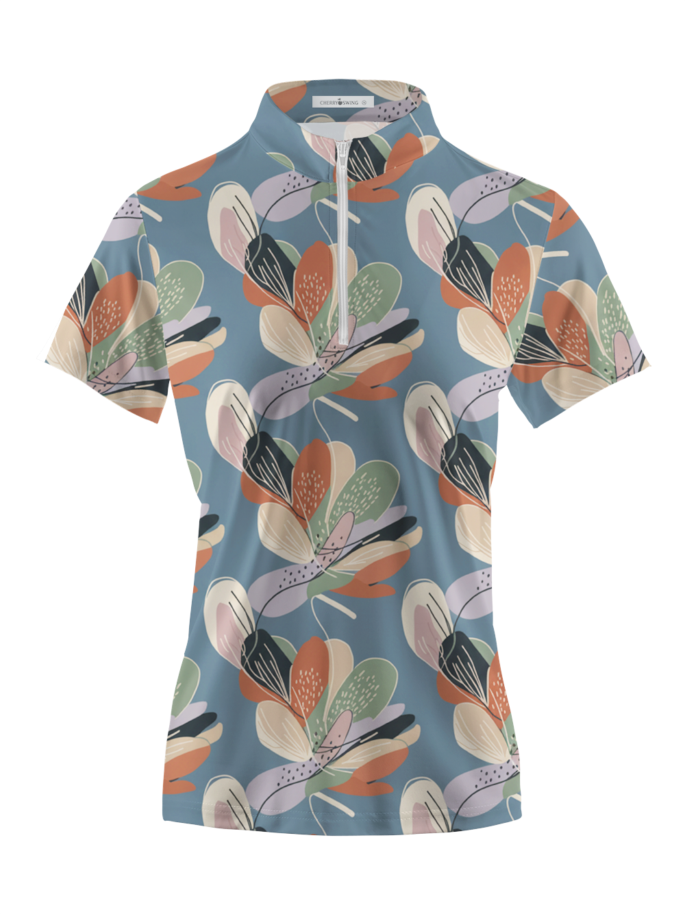 Cherryswing Women's Coastal Bloom Short Sleeve Polos