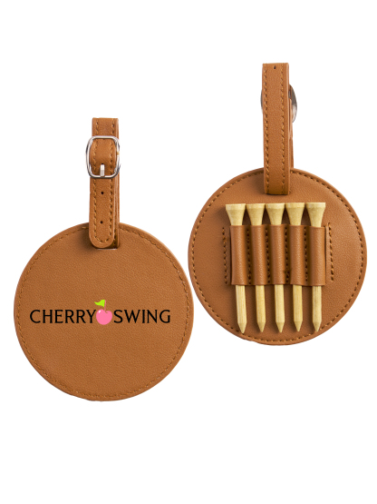 Cherryswing Leather Golf Tee Holder with Wood Golf Tees