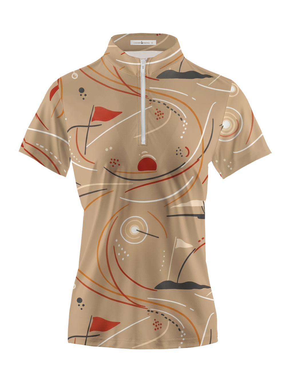 Cherryswing Women's Aqua Petal Short Sleeve Polos