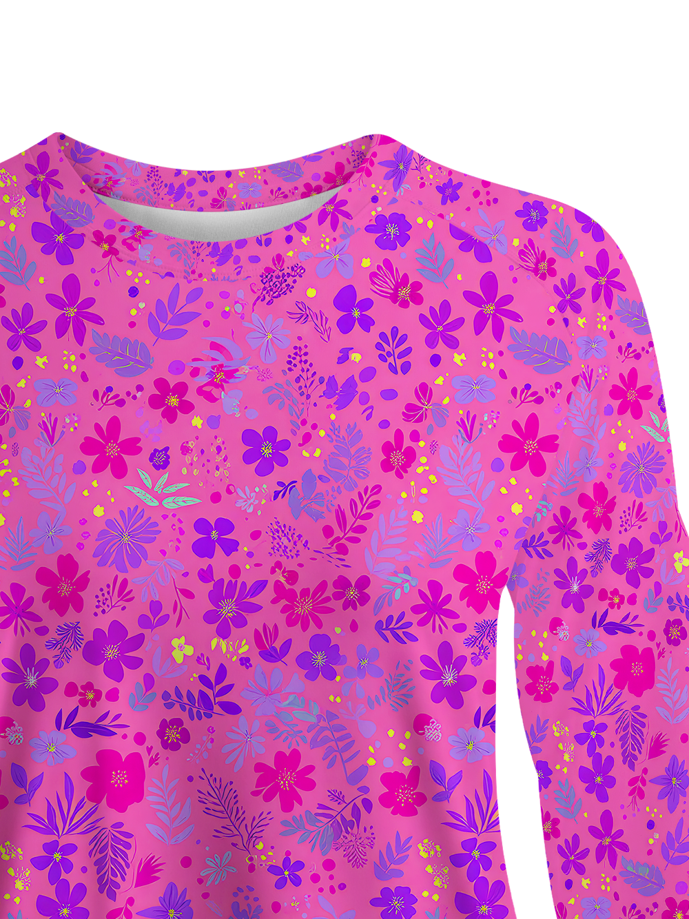 Cherryswing Women's Neon Wildflower Print Golf Shirt