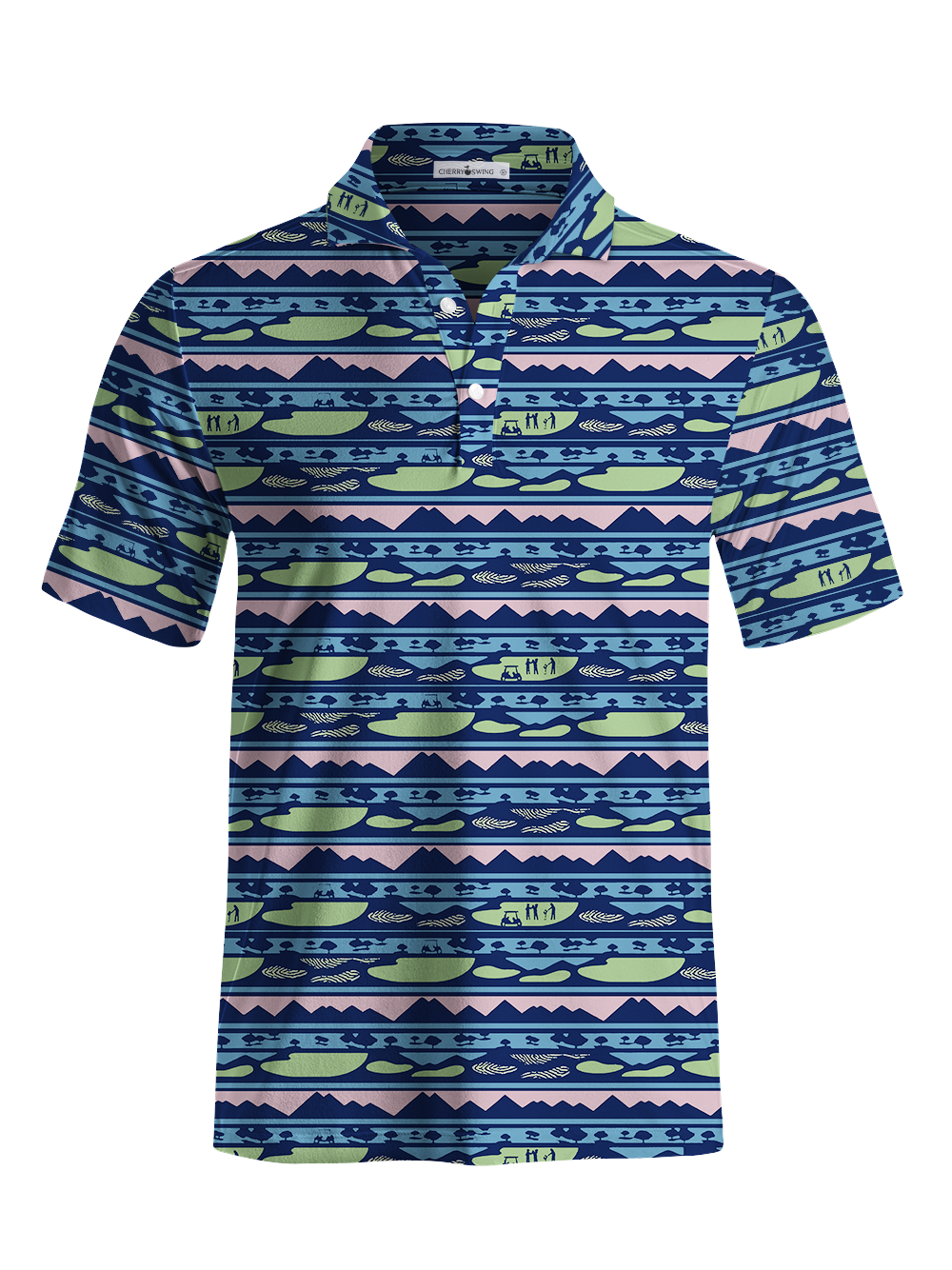 Cherryswing Fairway Horizon Print Men's Polo Shirt