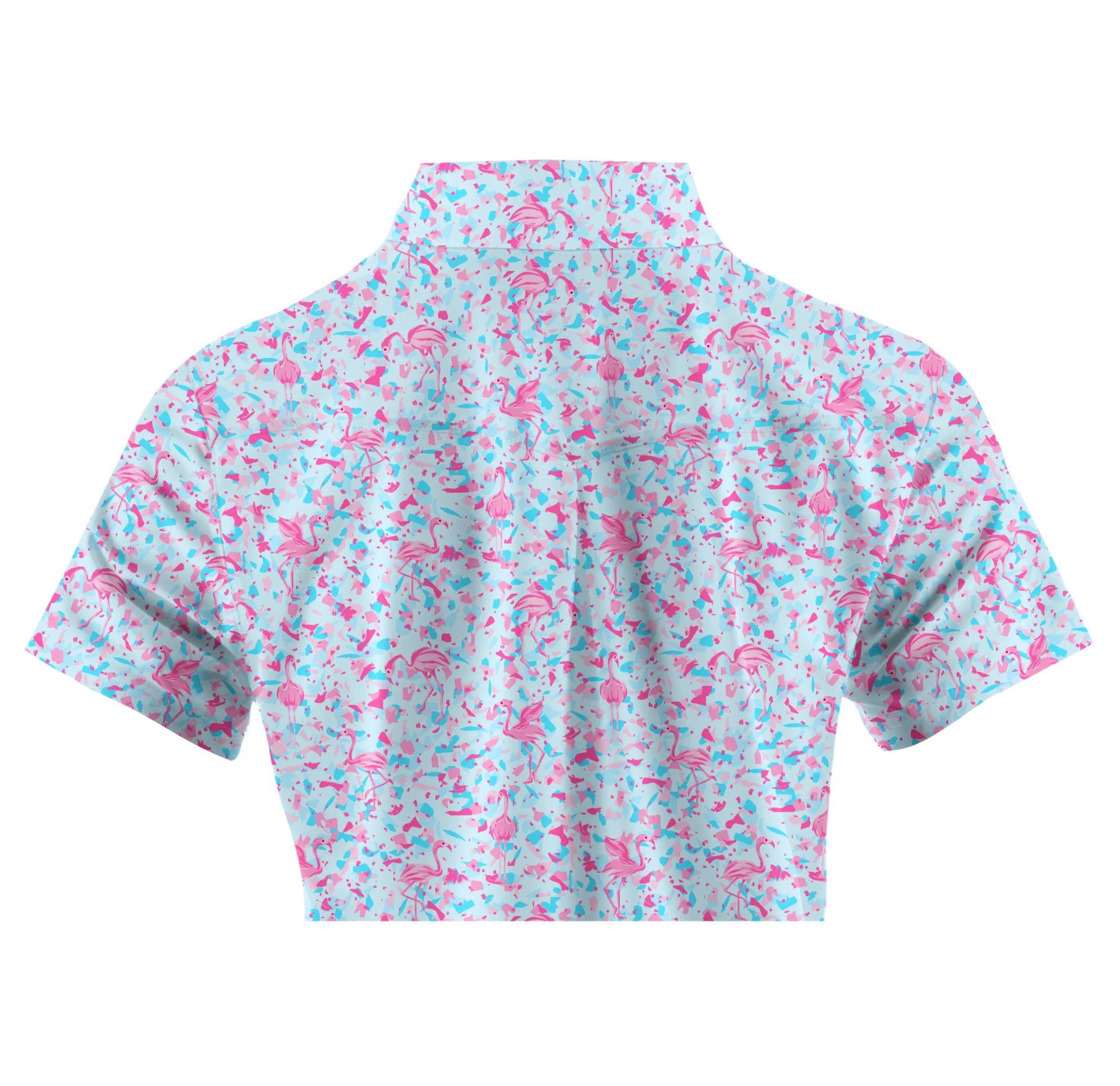 Cherryswing Women's Pink Flamingo Fantasy Golf Sleeve Polo Shirt