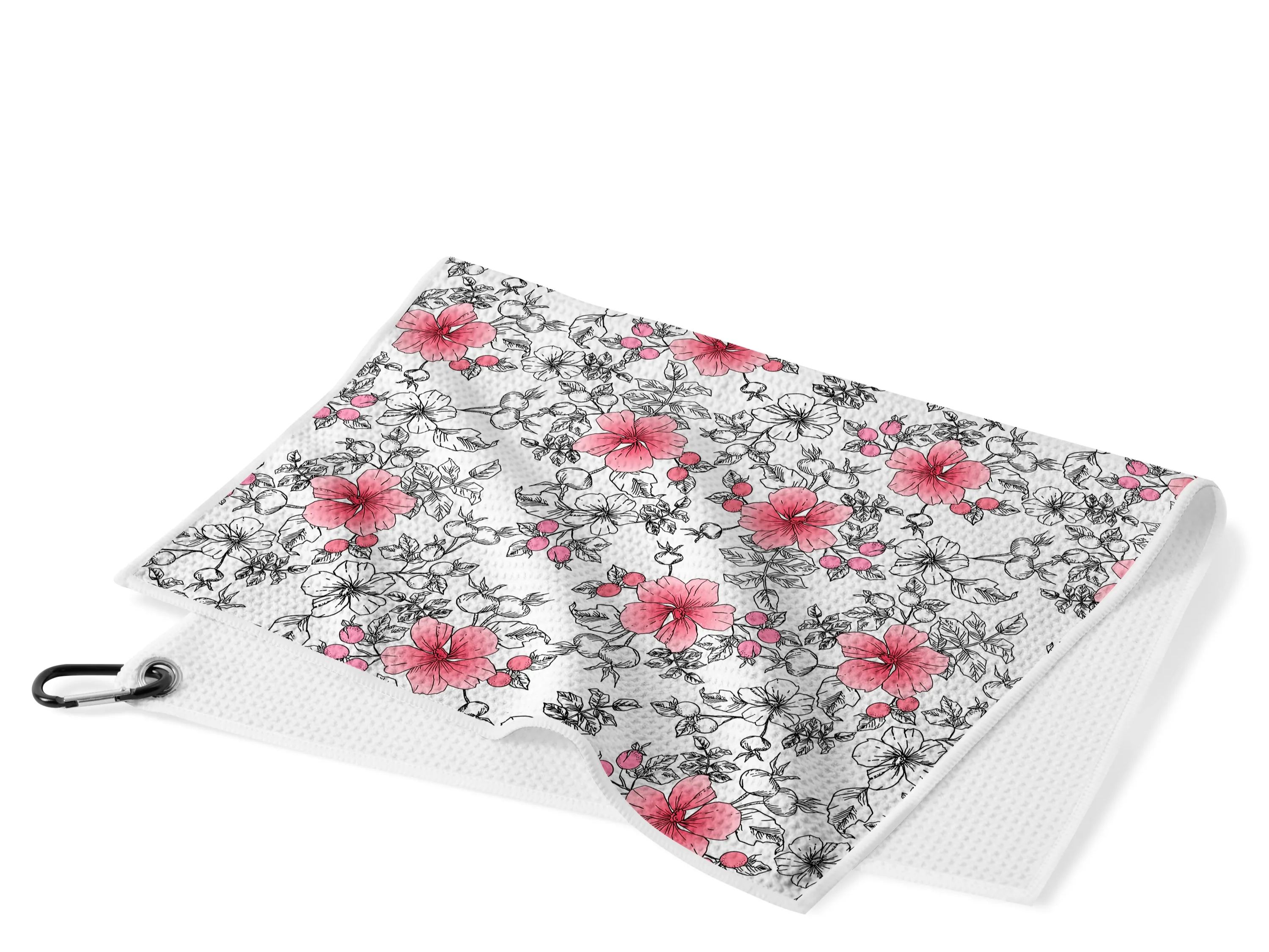 Cherryswing Blossoms Pattern Waffle Golf Towels 16" x 24"