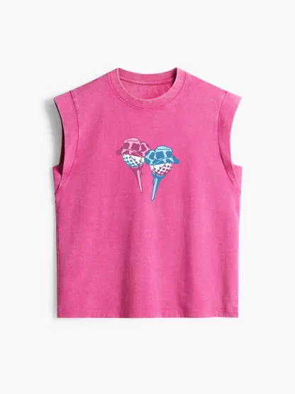 Cherryswing Women's The Golf Course Classic Crew Neck Cap Sleeve Tank