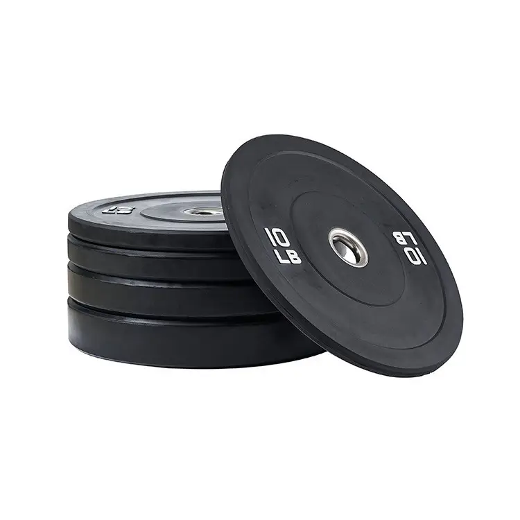 New Arrival For Gym or Home Free Weight Training Power max Black Commercial Gym Rubber Barbell Plate Bumper Weight Plates