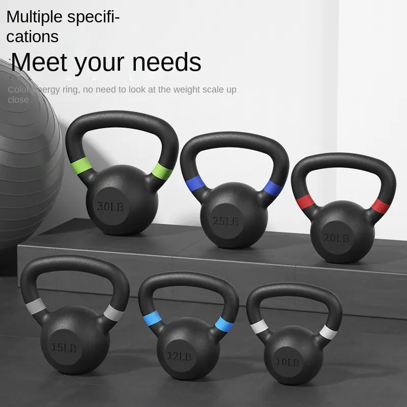 Iron Black Integrated Solid Cast Fitness Kettlebell Competitive Electrostatic Spraying for Household Use