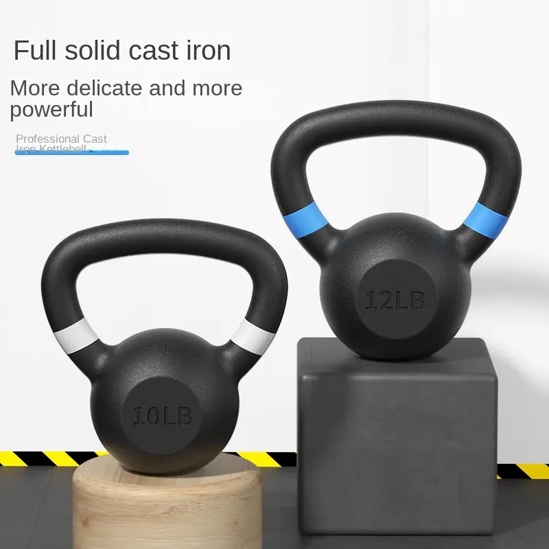 Iron Black Integrated Solid Cast Fitness Kettlebell Competitive Electrostatic Spraying for Household Use