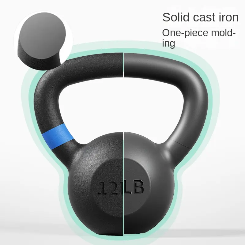 Iron Black Integrated Solid Cast Fitness Kettlebell Competitive Electrostatic Spraying for Household Use