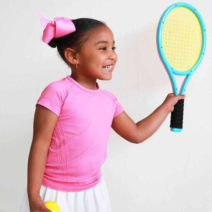 Kids Active Short Sleeve Athletic Top | Power Pink