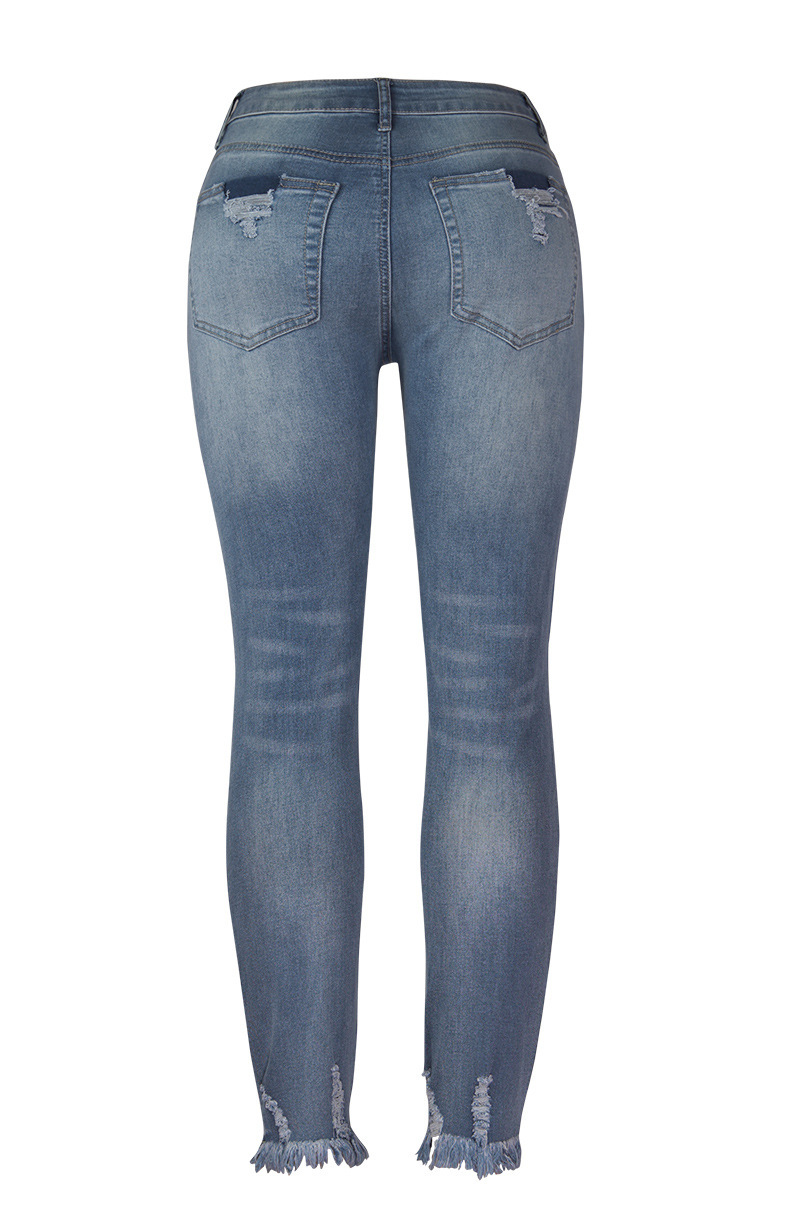 Washed Frayed Fringed Jeans-Pink Laura