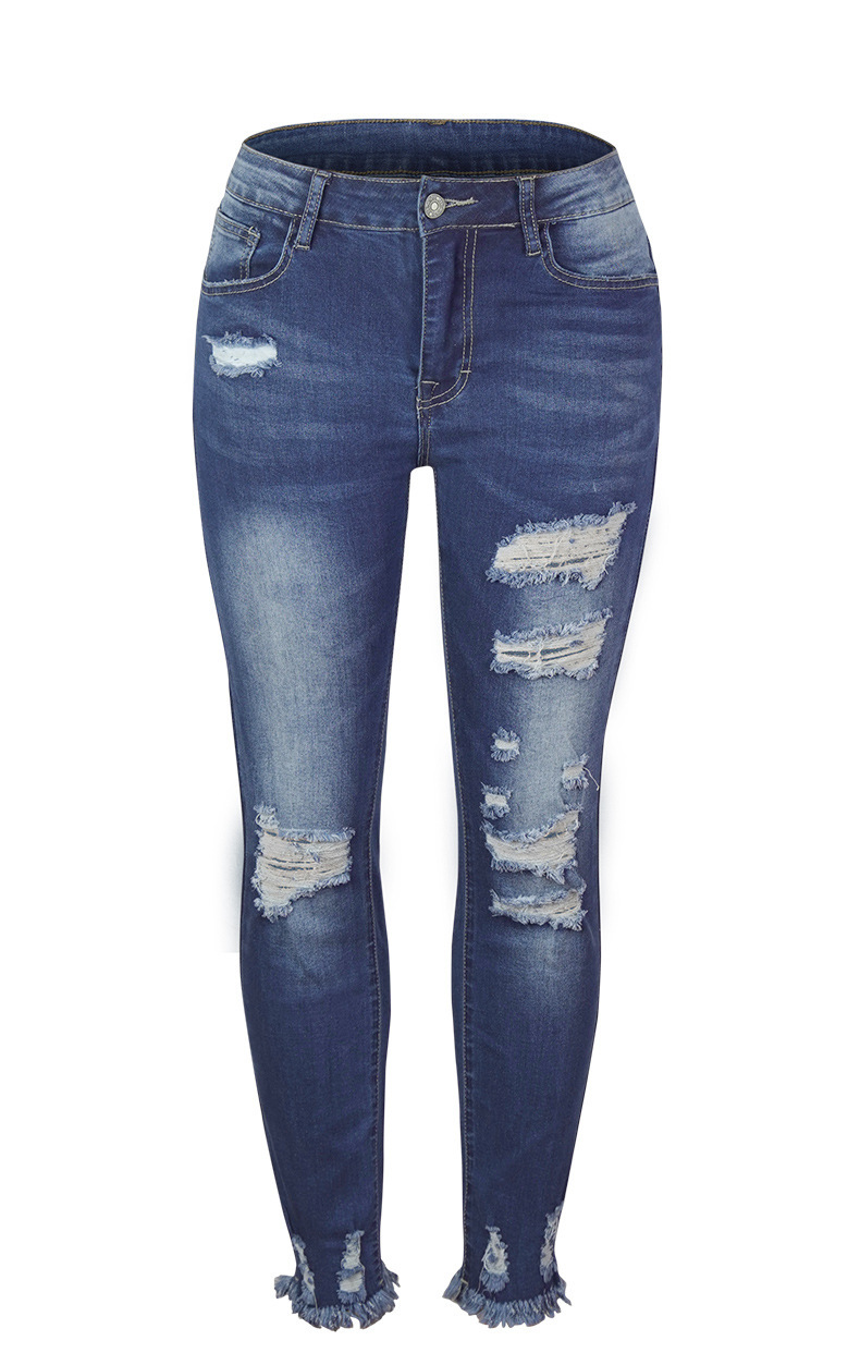 Washed Frayed Fringed Jeans-Pink Laura