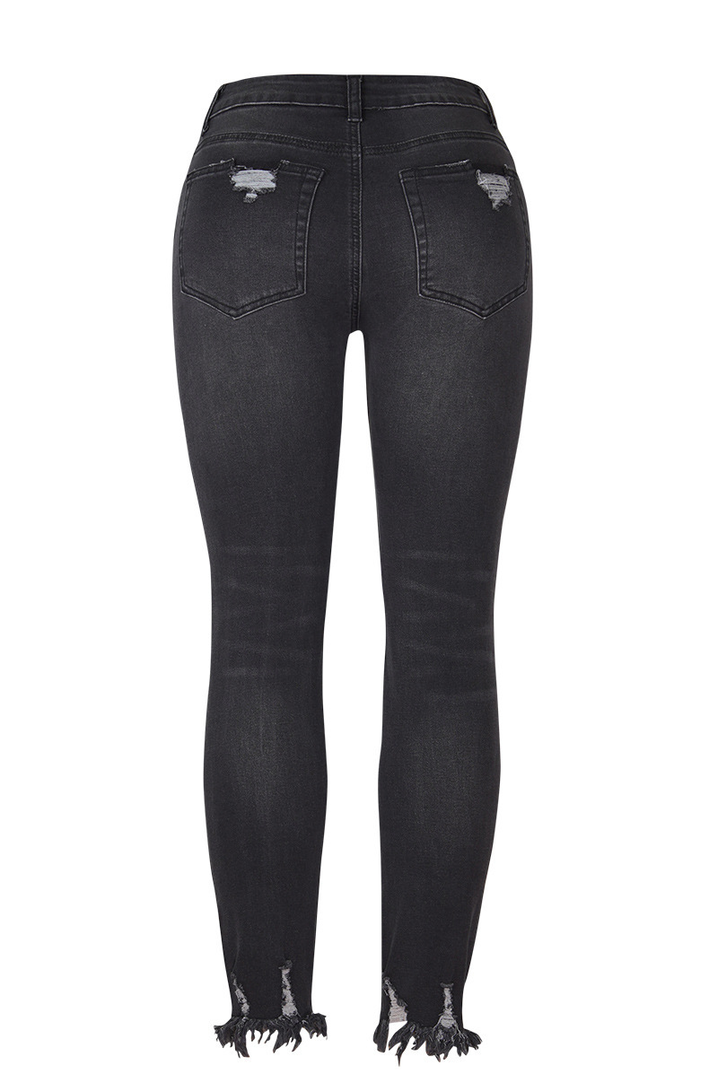 Washed Frayed Fringed Jeans-Pink Laura