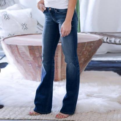 70s Stretch Hip Hugger Street Style Bootcut Jeans-Pink Laura