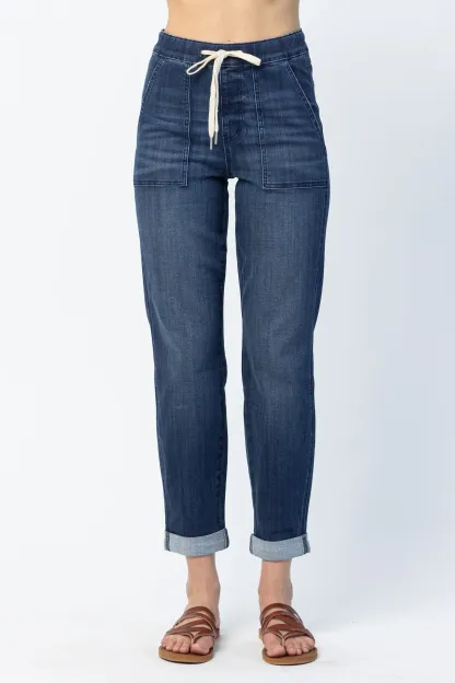 Women's Pull On Denim Joggers (Buy 2 Free Shipping)-Pink Laura