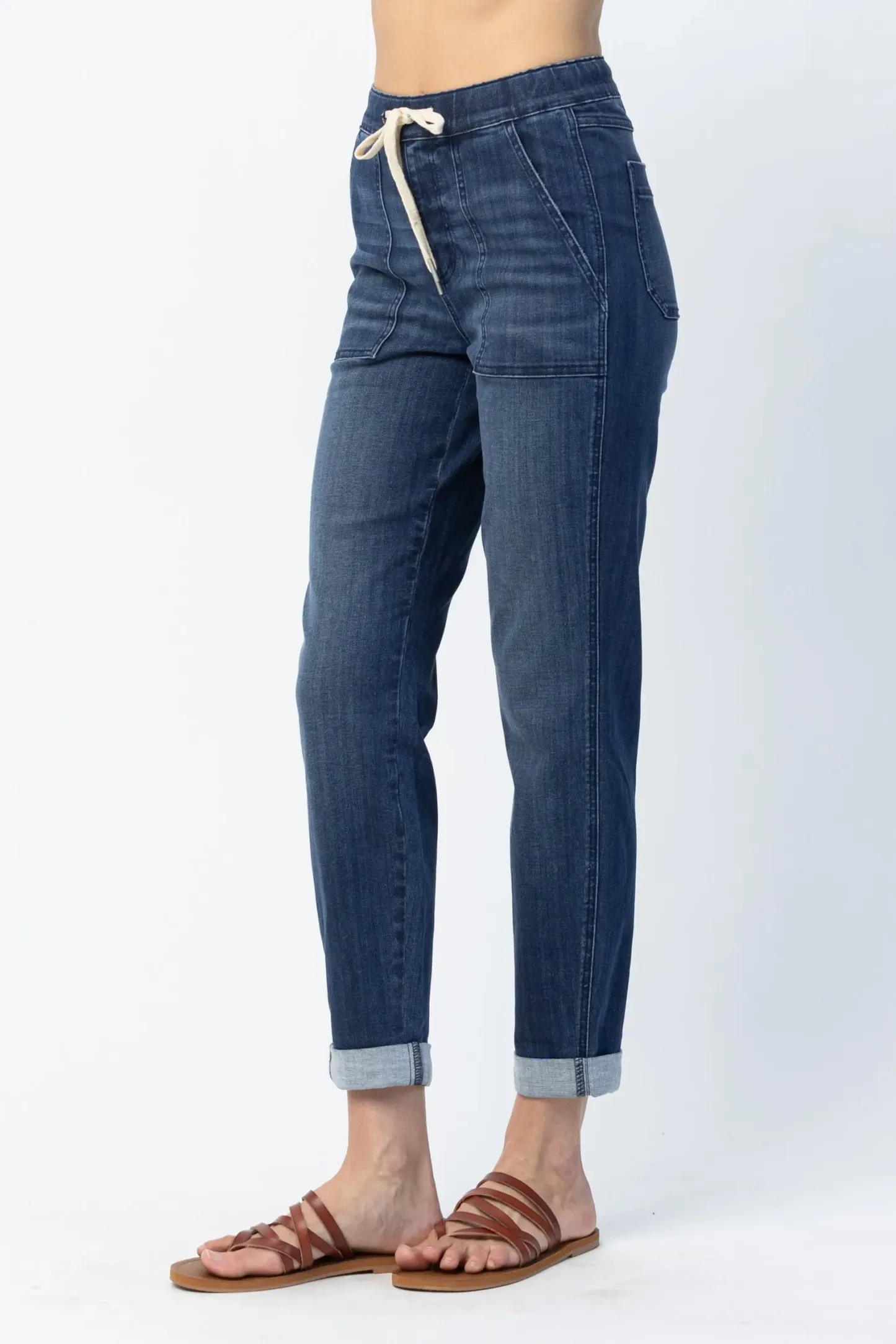 Women's Pull On Denim Joggers (Buy 2 Free Shipping)-Pink Laura