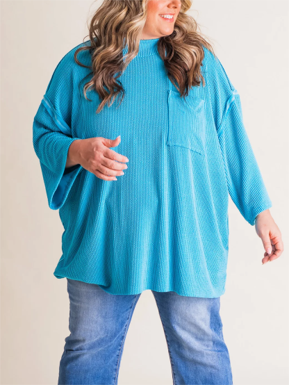 2024 New Oversize High Neck Urban Ribbed Top(Buy 2 Free Shipping)