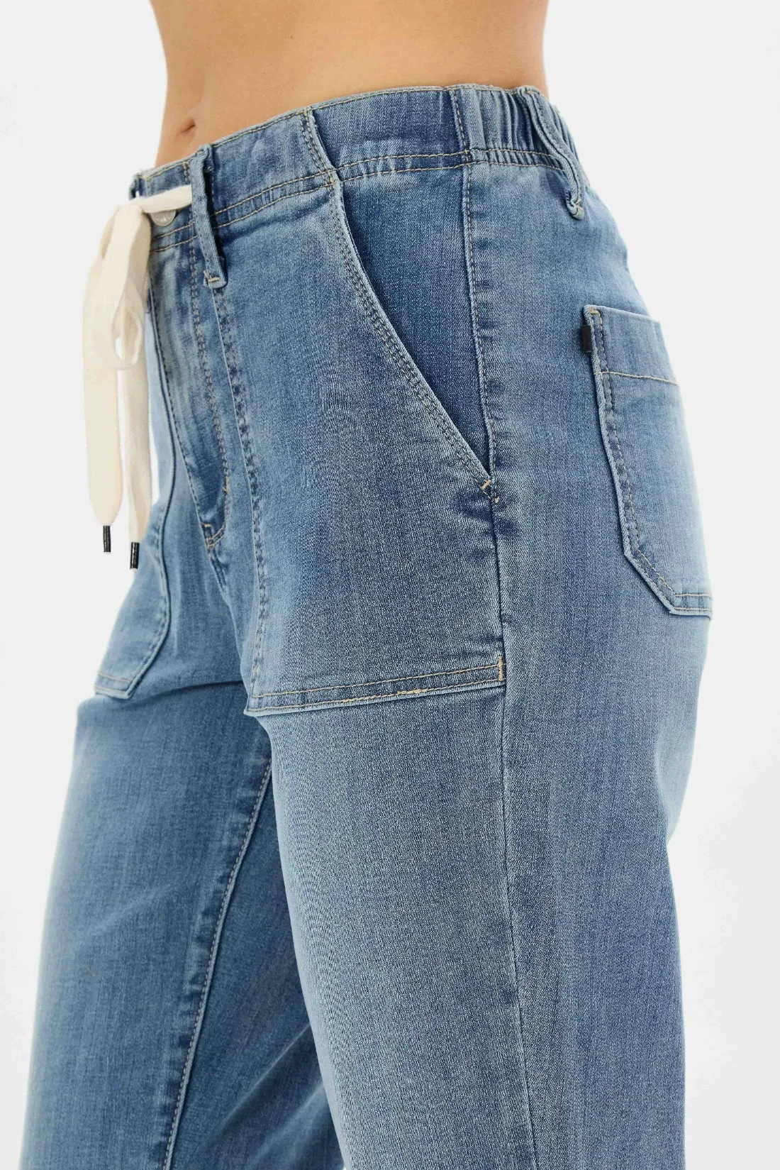 Women's Pull On Denim Joggers (Buy 2 Free Shipping)-Pink Laura