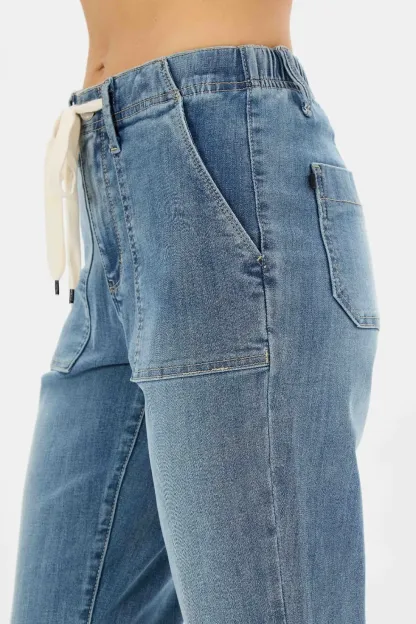 Women's Pull On Denim Joggers (Buy 2 Free Shipping)-Pink Laura