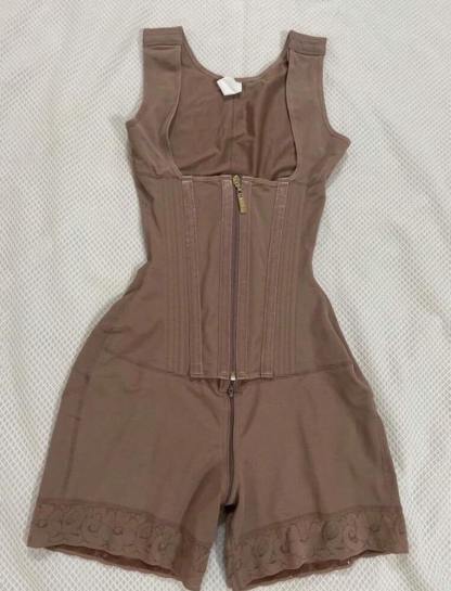 Women's Solid Color Zipper Tummy Control Corset Shaper Tops