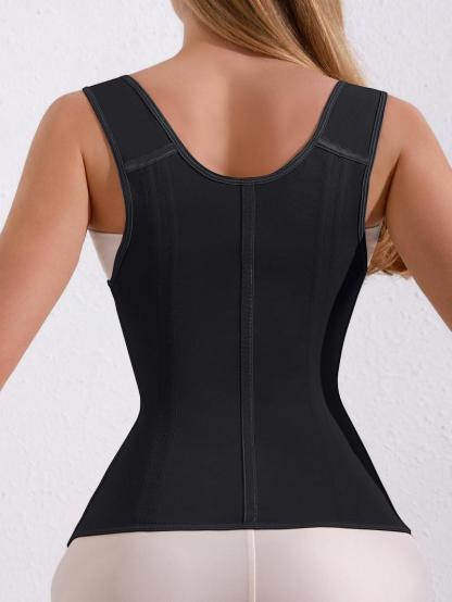 Women's Zipper Tummy Tuck Body Shaper With Adjustable Shoulders