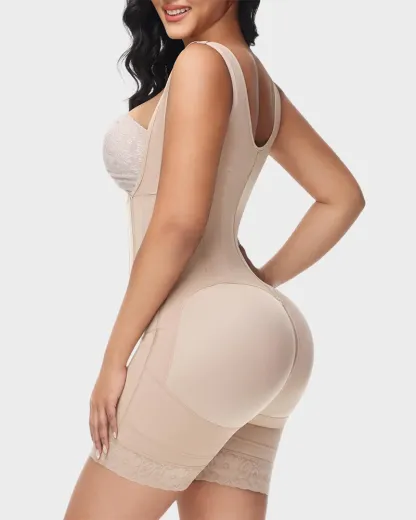 Women's Solid Color Zipper Tummy Control Corset Shaper