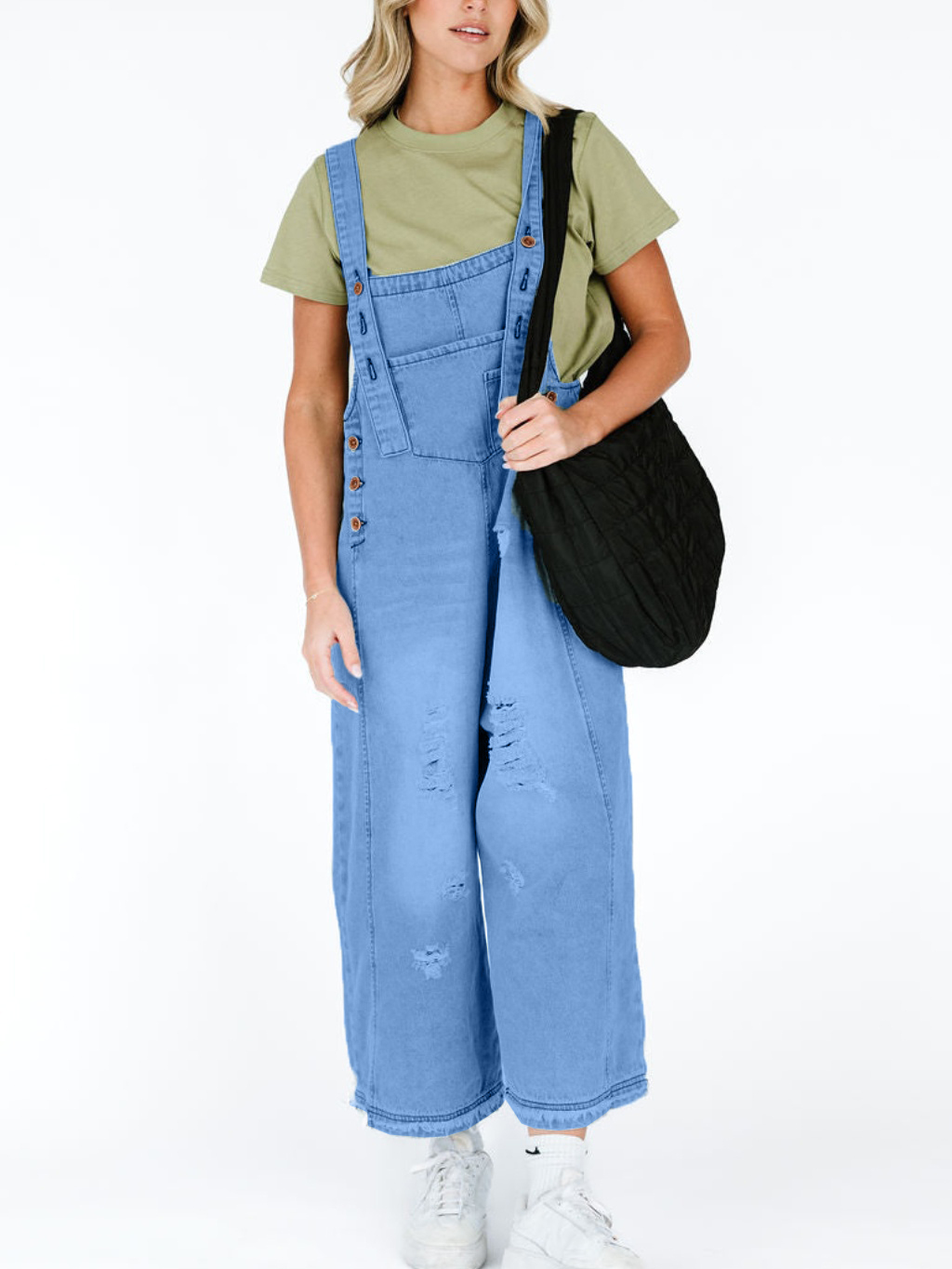 Oversized Baggy Wide Leg Ripped Denim Overalls (Buy 2 Free Shipping)