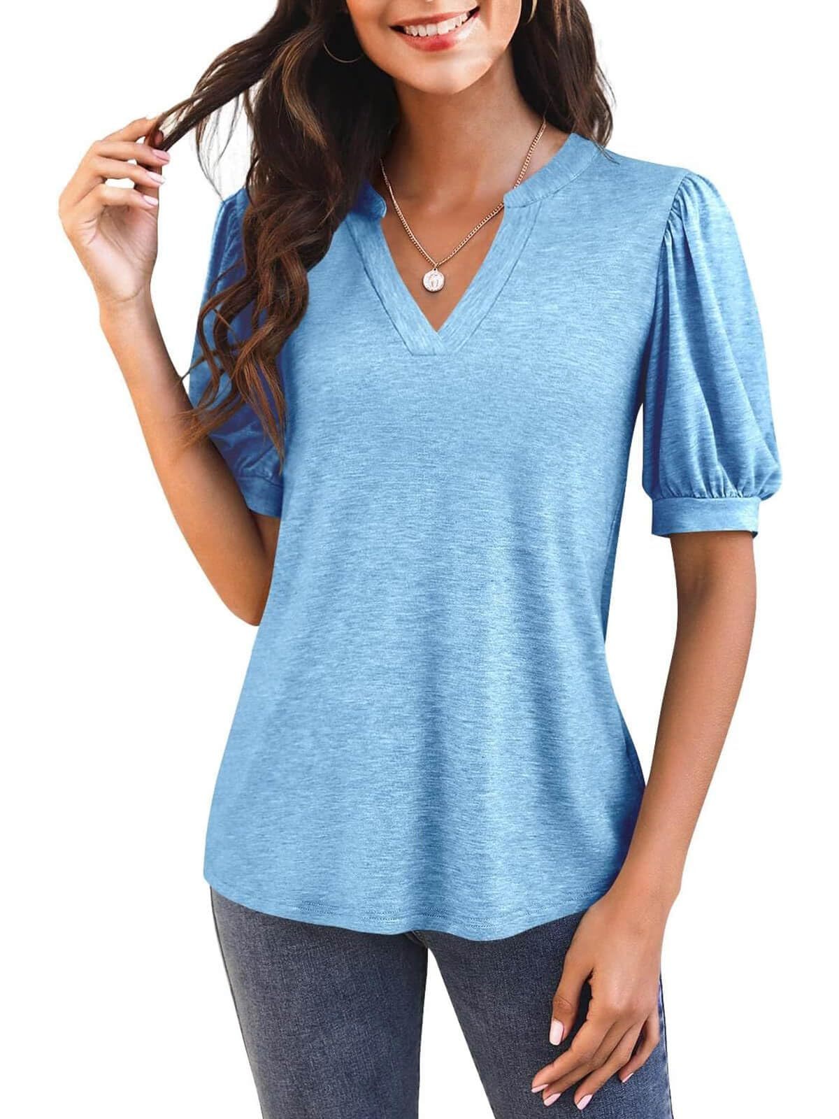 Puff Sleeve Loose Dressy Blouses (Buy 3 Free Shipping)