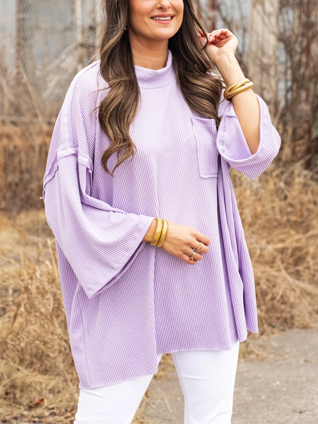 2024 New Oversize High Neck Urban Ribbed Top(Buy 2 Free Shipping)