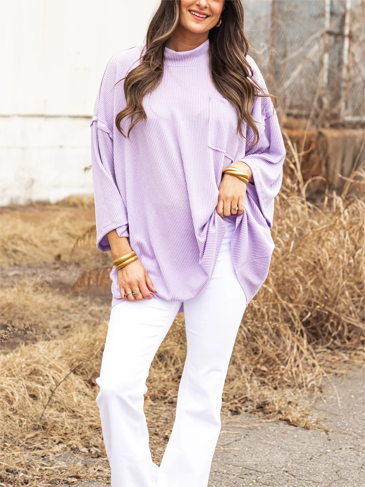 2024 New Oversize High Neck Urban Ribbed Top(Buy 2 Free Shipping)
