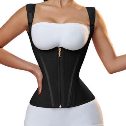 Women's Zipper Tummy Tuck Body Shaper With Adjustable Shoulders