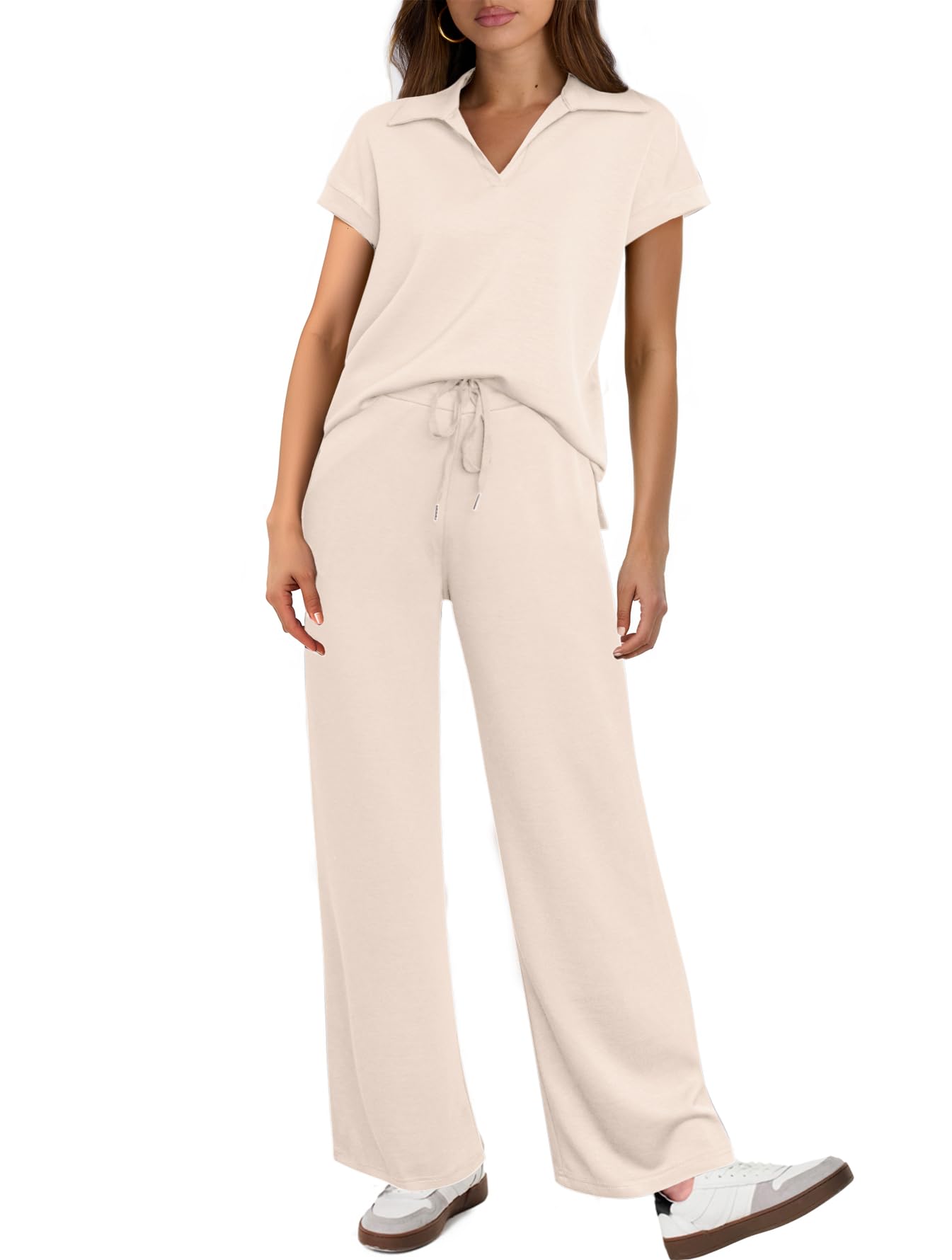 Women's Casual Cap Sleeve Top and Wide Leg Pants 2-Piece Set (Buy 2 Free Shipping)