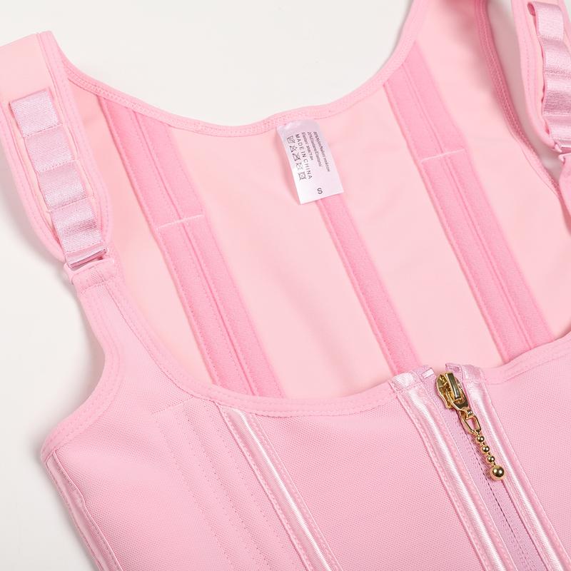 Women's Zipper Tummy Tuck Body Shaper With Adjustable Shoulders