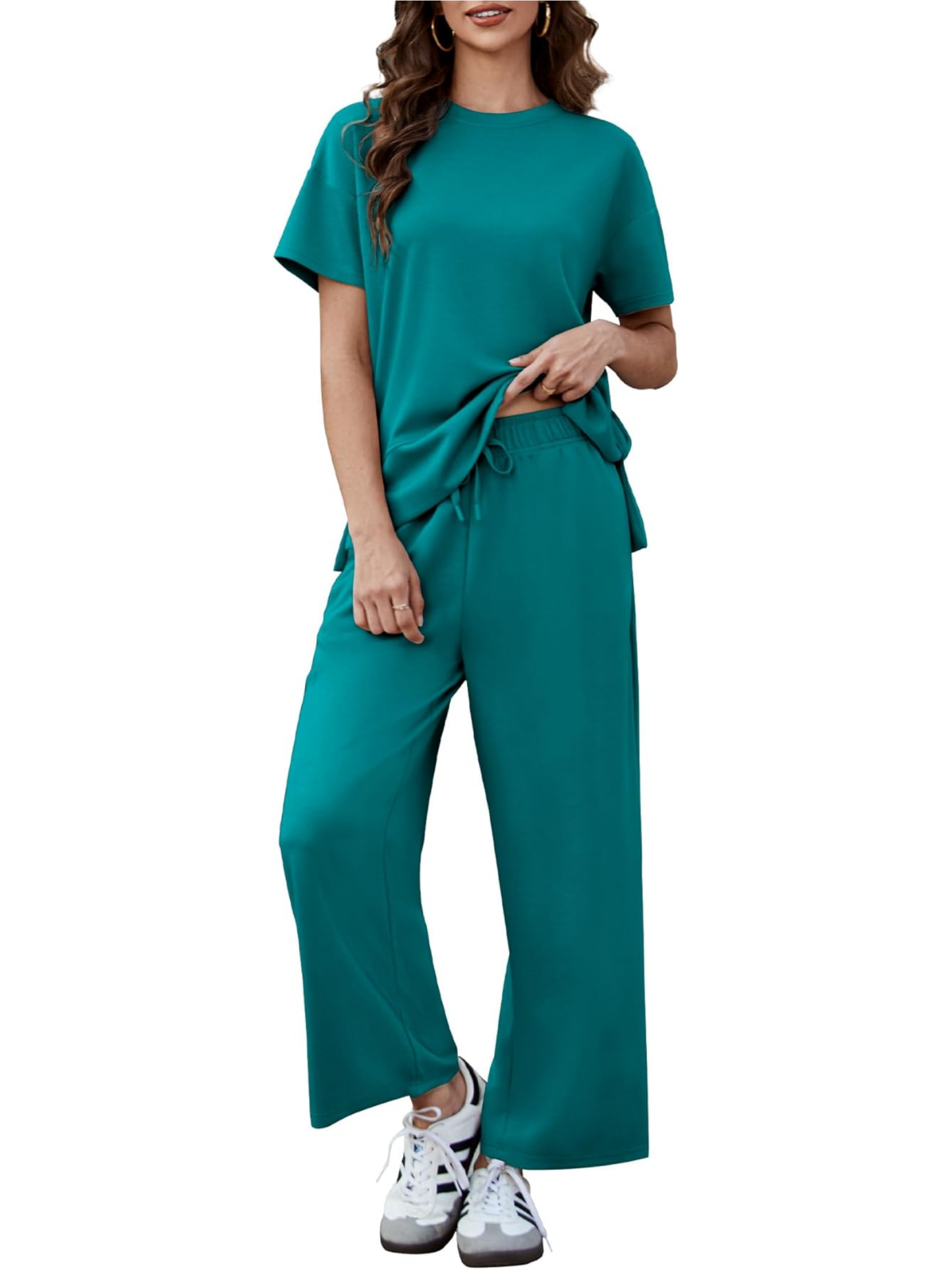 Women's Fashion Comfy Wide Leg 2 Piece Lounge Set