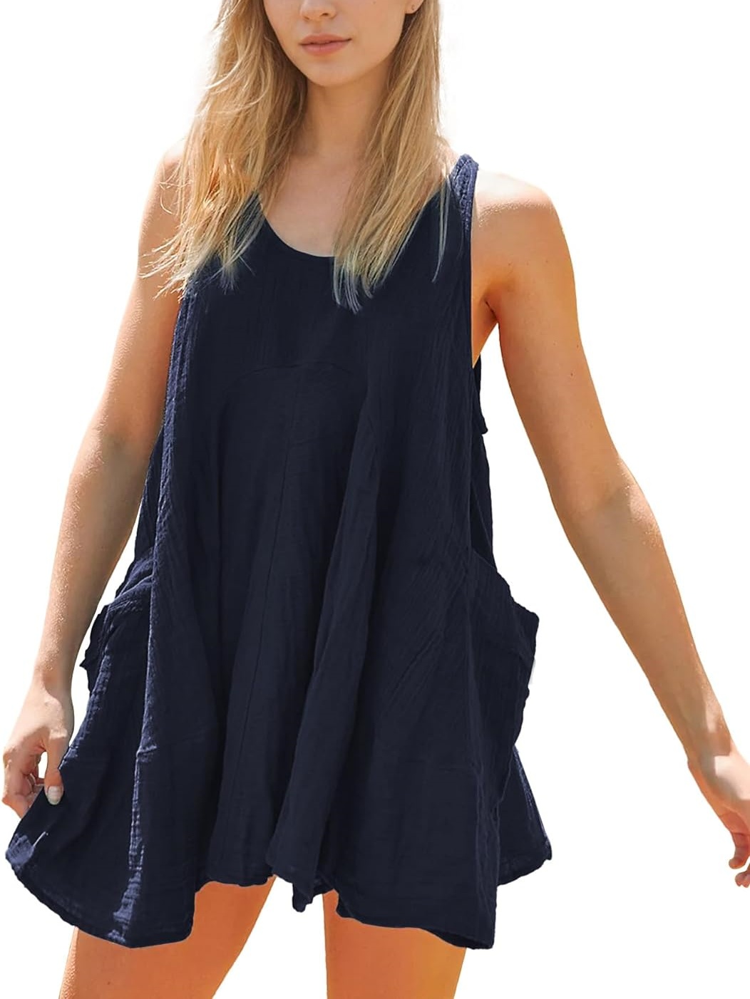 Sleeveless Backless Pocket Loose Sundress (Buy 2 Free Shipping)